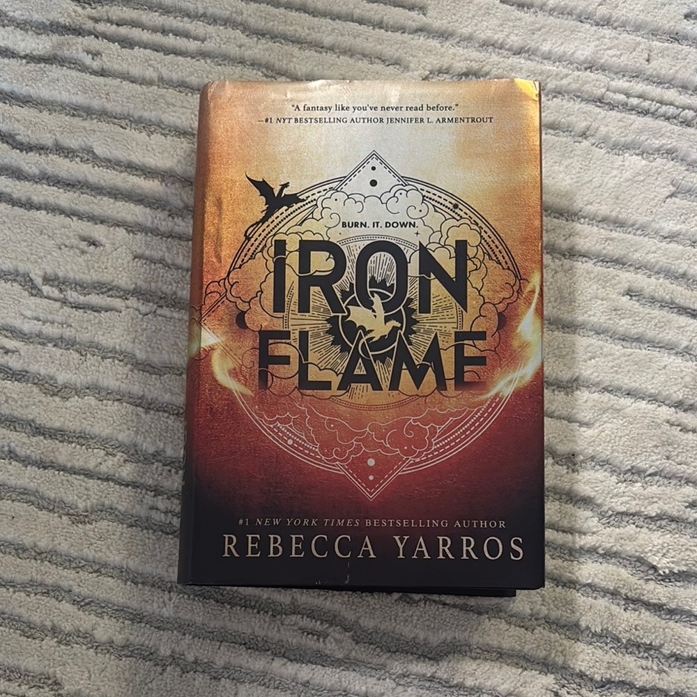 Iron Flame by Rebecca Yarros - Black and Orange Hardcover